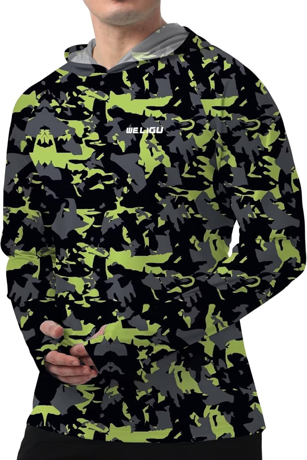 Men's UPF 50+ Sun Protection Hoodie Shirt Long Sleeve SPF Fishing Outdoor UV Hiking Lightweight Shirts