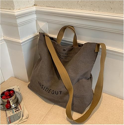 Vista 3 de UICIOP Bolsos de lona para mujer, bolso de trabajo casual para hombro, bolso cruzado con asa superior, bolsos cruzados