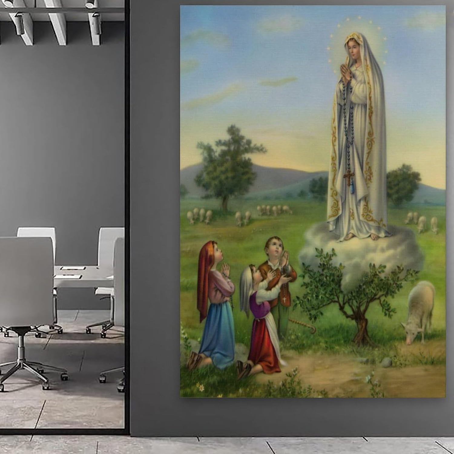 ACYYQWE Art Poster of The Cathedral of The Apparition of Our Lady of Fatima Canvas Wall Art Prints for Wall Decor Room Decor Bedroom Decor Gifts 12x18inch(30x45cm) Frame-style image 5