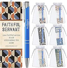 24 Pcs/ 12 Sets Christian Gifts Bulk, Include 12 Faithful Servant Pen, 12 Philippians 2: 17 Bookmarks Adult Appreciation Gift for Church Volunteer Leader Pastors Prizes Party Favors