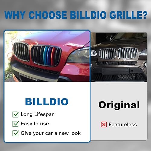 Miniatura 83 de Parrilla de riñón para parachoques delantero, color negro brillante, compatible con BMW X5 E70 X6 E71 2007-2014 doble listón doble línea Láminas