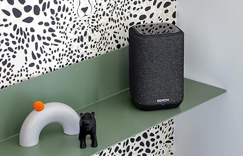 Vista 45 de Denon Home 150 NV Altavoz inalámbrico estéreo para el hogar (blanco), inalámbrico Bluetooth, tweeter de 1 pulgada, woofer de 3.5 pulgadas, HEOS