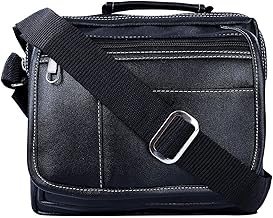 Leather World Sling Bag for Men PU Leather Messenger Cross Body Travel Office One Side Shoulder Bag for Men & Women | Mini Leather Slings | Corporate Gift Item | Passport Document Sling -Black