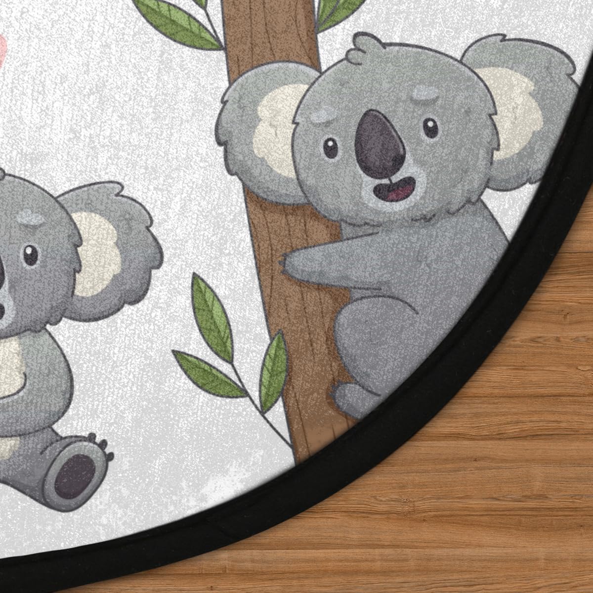 Tapis Rond Motif Koala De Dessin Animé, 91 Cm, Doux, Antidérapant, Lavable, Tapis De Sol D'intérieur Ultra Fin Pour Entrée, Chambre à Coucher, Salle De Bain, Salon