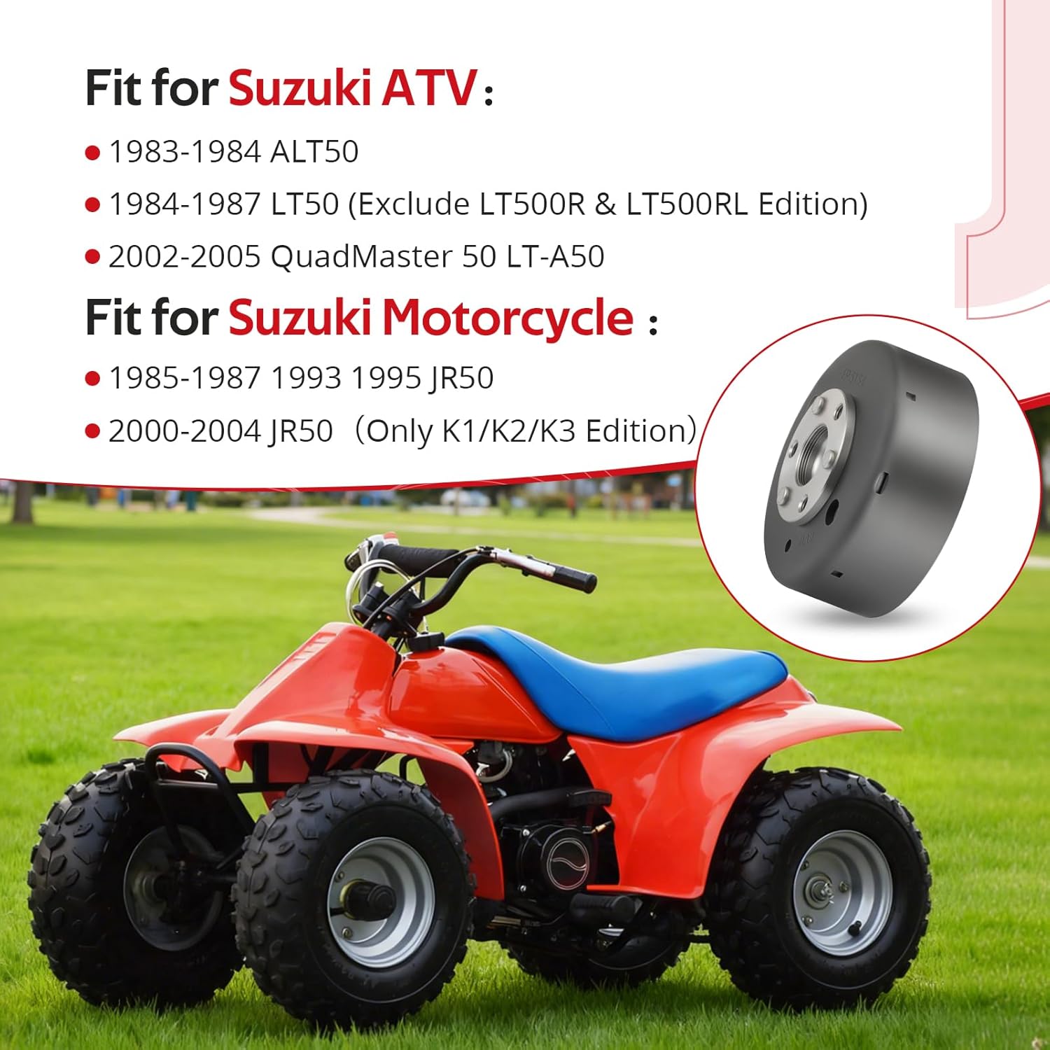 JAVIK Flywheel Rotor Assembly For Suzuki QuadMaster 50 LT-A50 ALT50 LT50 JR50 1983-2005 O.E.M# 32102-04430