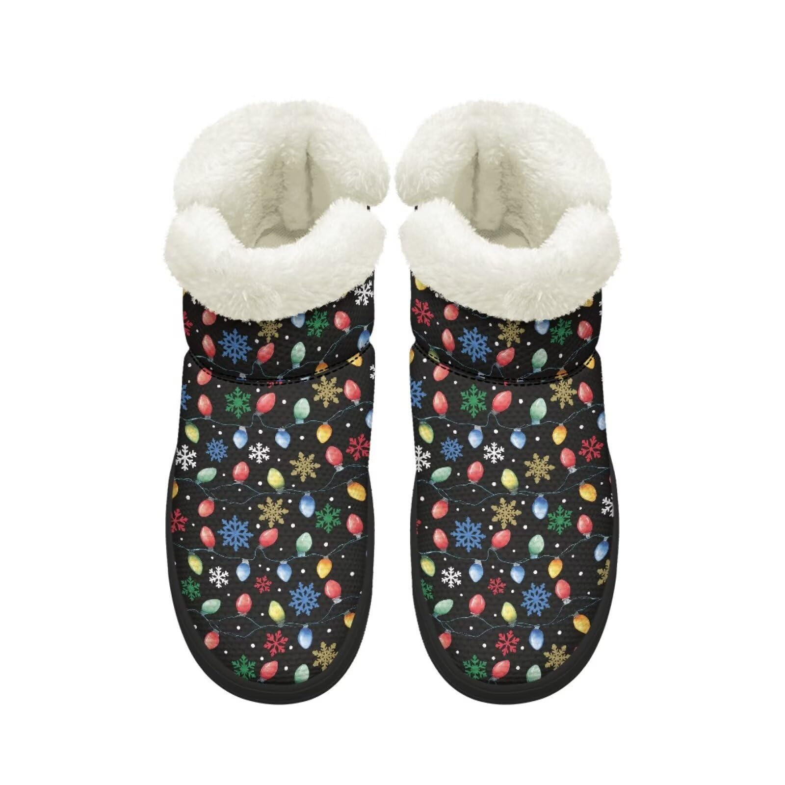 Womens Winter Snow Boots Anti-Slip Ankle Booties Warm Fur Lined Walking Shoes Non-Slip Outdoor Trekking Shoes