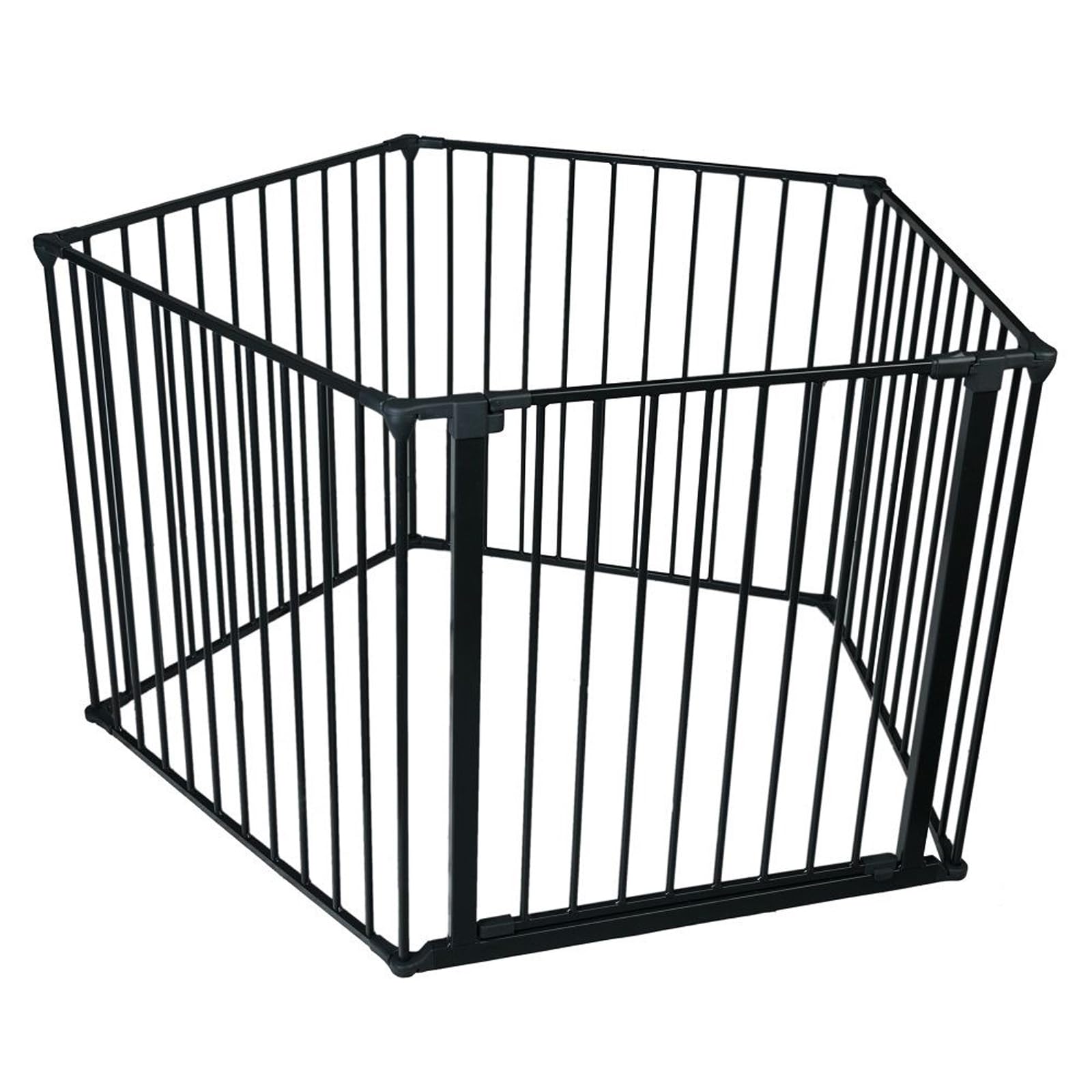 Safetots Premium Multi Panel Play Den, Pentagon, Black, 70cm High, 5 Panels, with 1x72cm Door and 4x72cm Sides, Toddler Playpen for Easy Installation