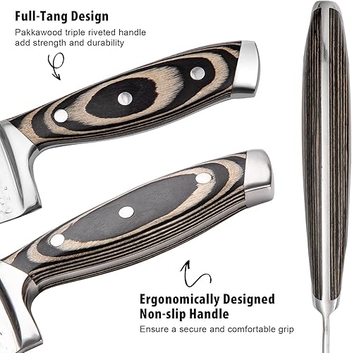 Miniatura 4 de Juego de cuchillos de cocina, juego de cuchillos de 15 piezas con bloque de madera, autoafilable para juego de cuchillos de chef, juego de bloques