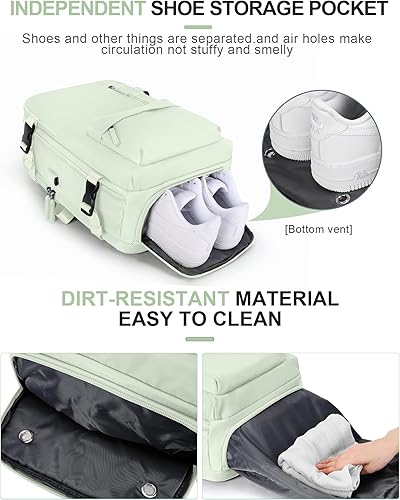Miniatura 5 de VECAVE Mochila de viaje para laptop, mochila aprobada para vuelos,Mochila deportiva para universidad casual, K-verde menta-2, Mochila para laptop
