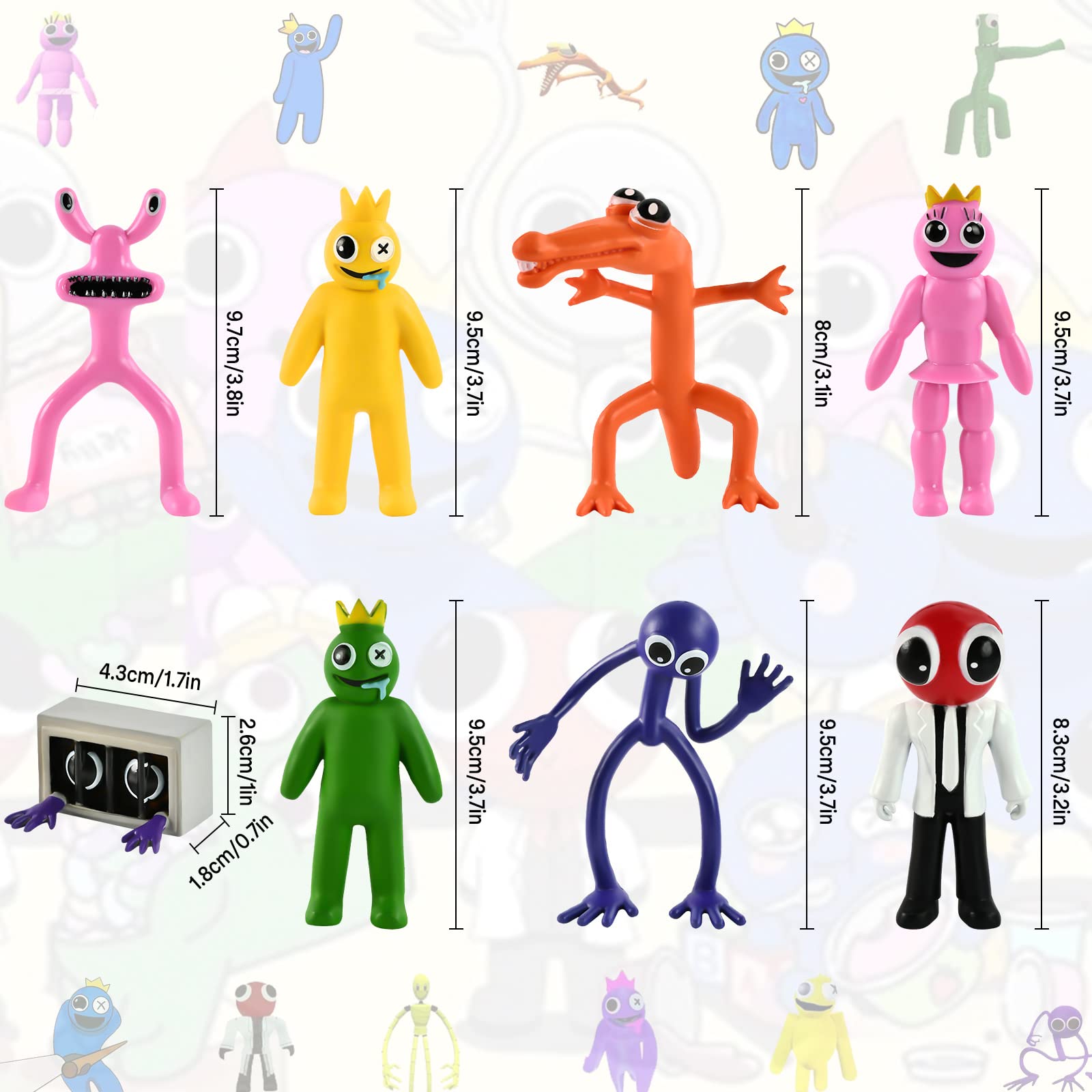 Set De 8 Figurines Rainbow Friends – Modèles En PVC – Décoration Et Cadeau Pour Fans