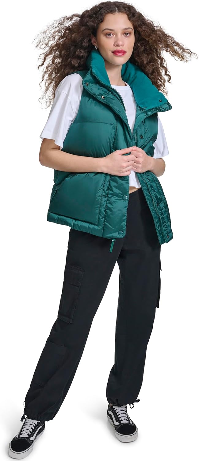 Champion womens Satin Quilted Puffer Vest With Stand Collar - Image 2