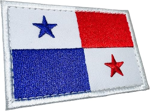 Miniatura 2 de DM - Paquete de 3 parches de bordado de bandera de Panamá tácticos para sombreros, bolsas tácticas, chaquetas, parches de ropa, parche militar,