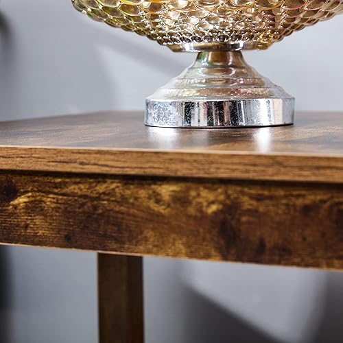 Miniatura 7 de Mesa auxiliar de material MDF mesa auxiliar de espacio pequeño de 2 niveles mesita de noche moderna mesa de sofá mesa auxiliar con estante de