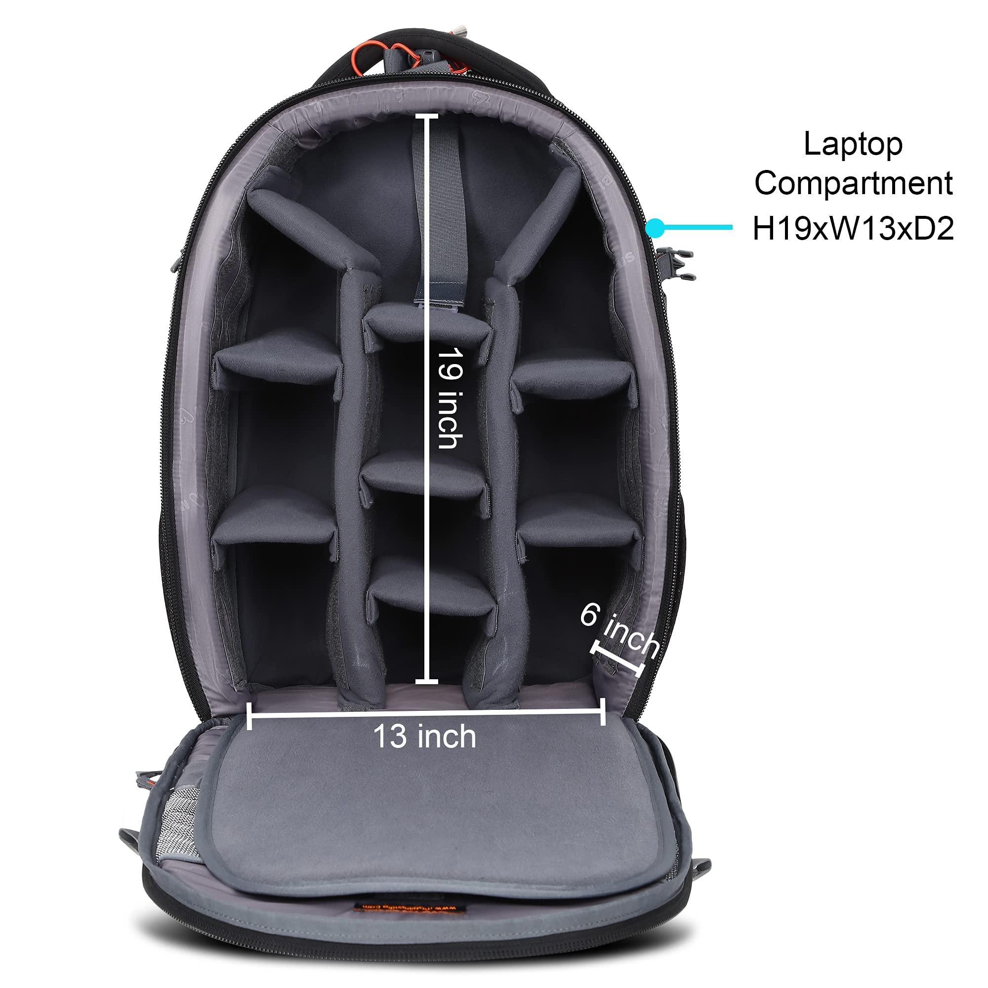 MOBIUS Eye Q Pro SLR/DSLR Backpack Bag for Camera with Rain Cover|100% Waterproof Camera Bag with 17Inch Laptop Compartment, Tripod Holder, lens and Flash Charger- Black 4