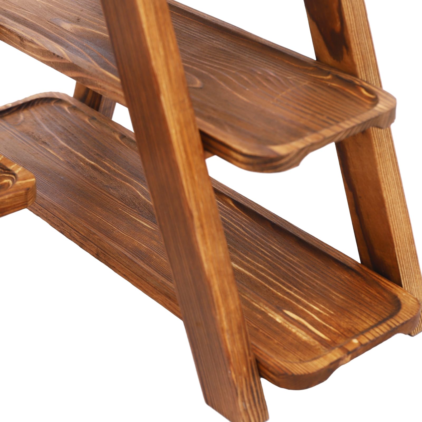 Expositor de 3 pisos de madera con platos para servir de 3 niveles, soporte rectangular para raclette, bandeja de servir rectangular de madera para picnics
