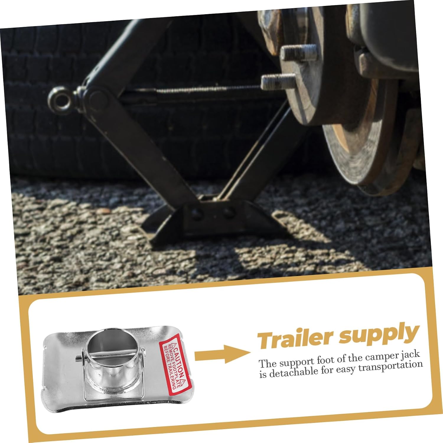 SOLUSTRE Rv Trailer Jack Foot Plate Easy Hand Operation Jack Foot Stabilizer Accessories