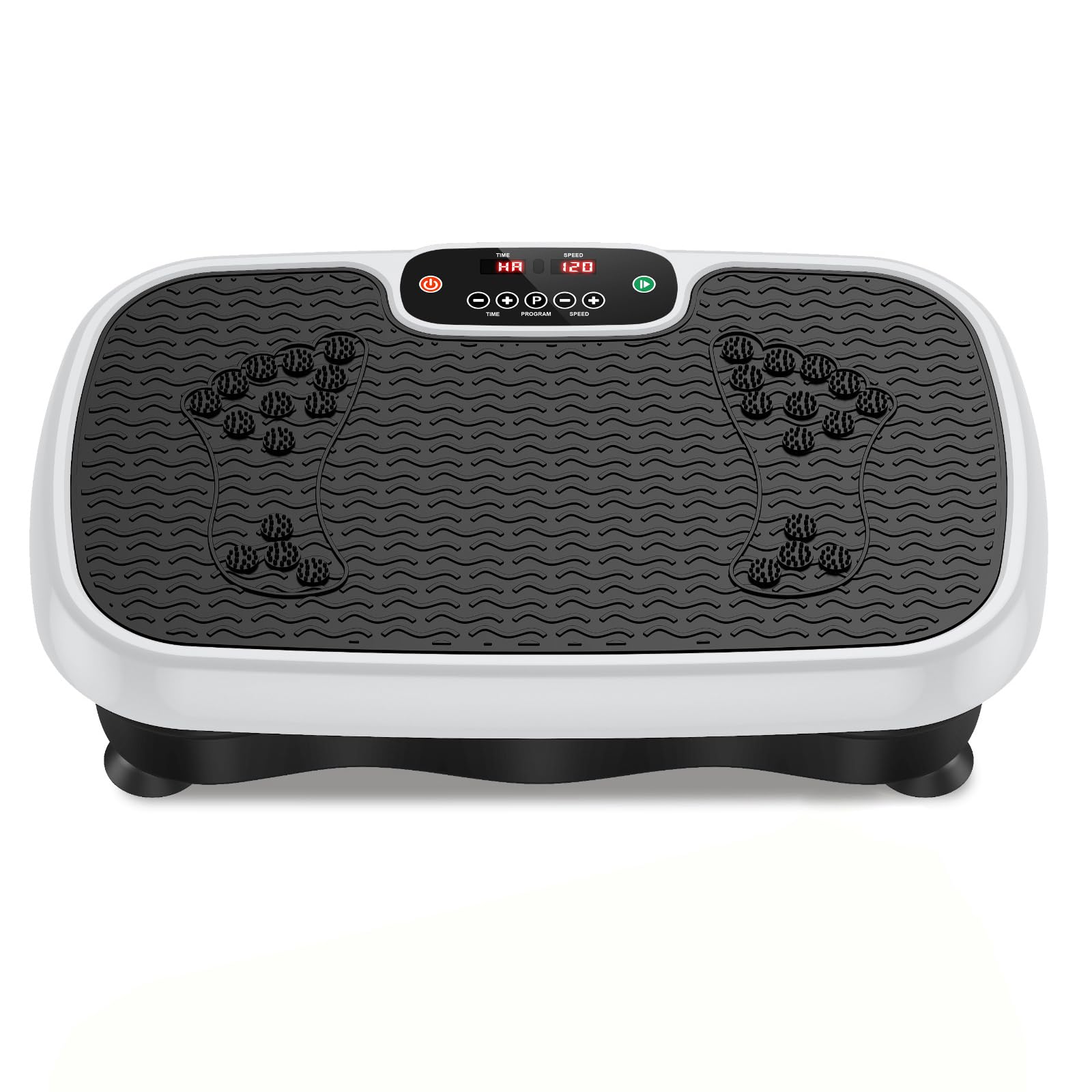 Plataforma Vibratoria Para Ejercicios, Tabla De Fitness Con Bandas De Resistencia, Para Drenaje Linfático, Pérdida De Peso Y Tonificación, Plataforma De Entrenamiento De Cuerpo Completo(White)
