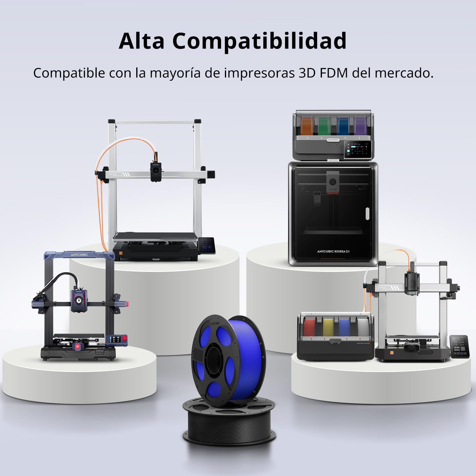 ANYCUBIC PLA+ Filamento 1,75 mm, PLA PLUS 3D para Impresoras 3D | 10KG,Negro + Blanco + Marrón + Rojo + Azul + Rosa + Turquesa Tropical + Rosa Melocotón + Violeta Interestelar + Spring Leaf