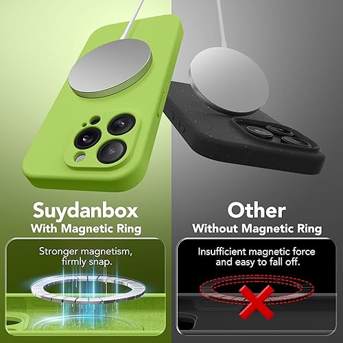Miniatura 9 de Funda magnética para iPhone 15 Pro, compatible con MagSafe, protección completa de la cámara 2 protectores de pantalla funda protectora de silicona