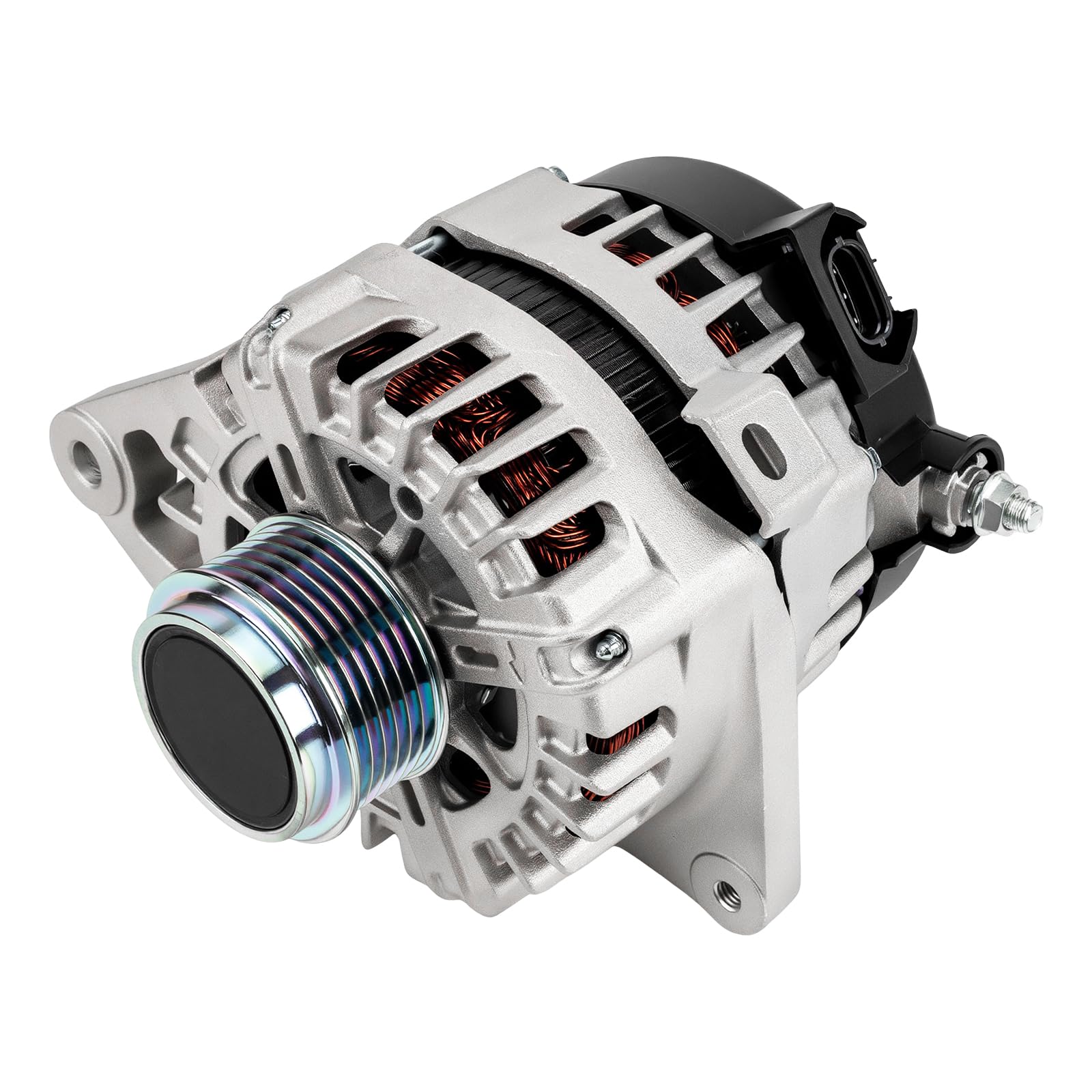 PHILTOP Alternator Compatible With Hyundai for 2017-2020 Elantra 2.0L 2019-2021 Forte 2.0L (Delco Unit; 150 Amp) 11934N 12V CW 6-Groove Pulley