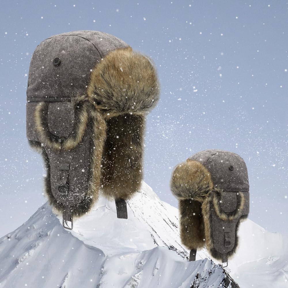 Russian Ushanka Winter Hat – Waterproof, Warm Trooper Hat For Men & Women, Ski & Snow