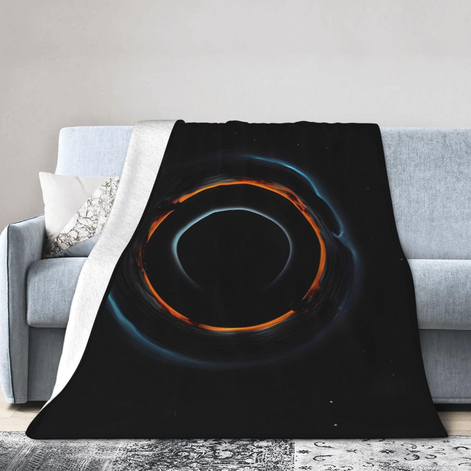Mysterious Cosmic Black Holes 60"x50" Fleece Blanket, Full Size, Super Soft, Suitable for Bed, Sofa, Camping, All Seasons