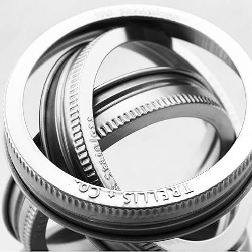 Miniatura 7 de Trellis + Co. Anillos de repuesto de acero inoxidable con sello de boca ancha para tarros de masón, duraderos y resistentes al óxido, para