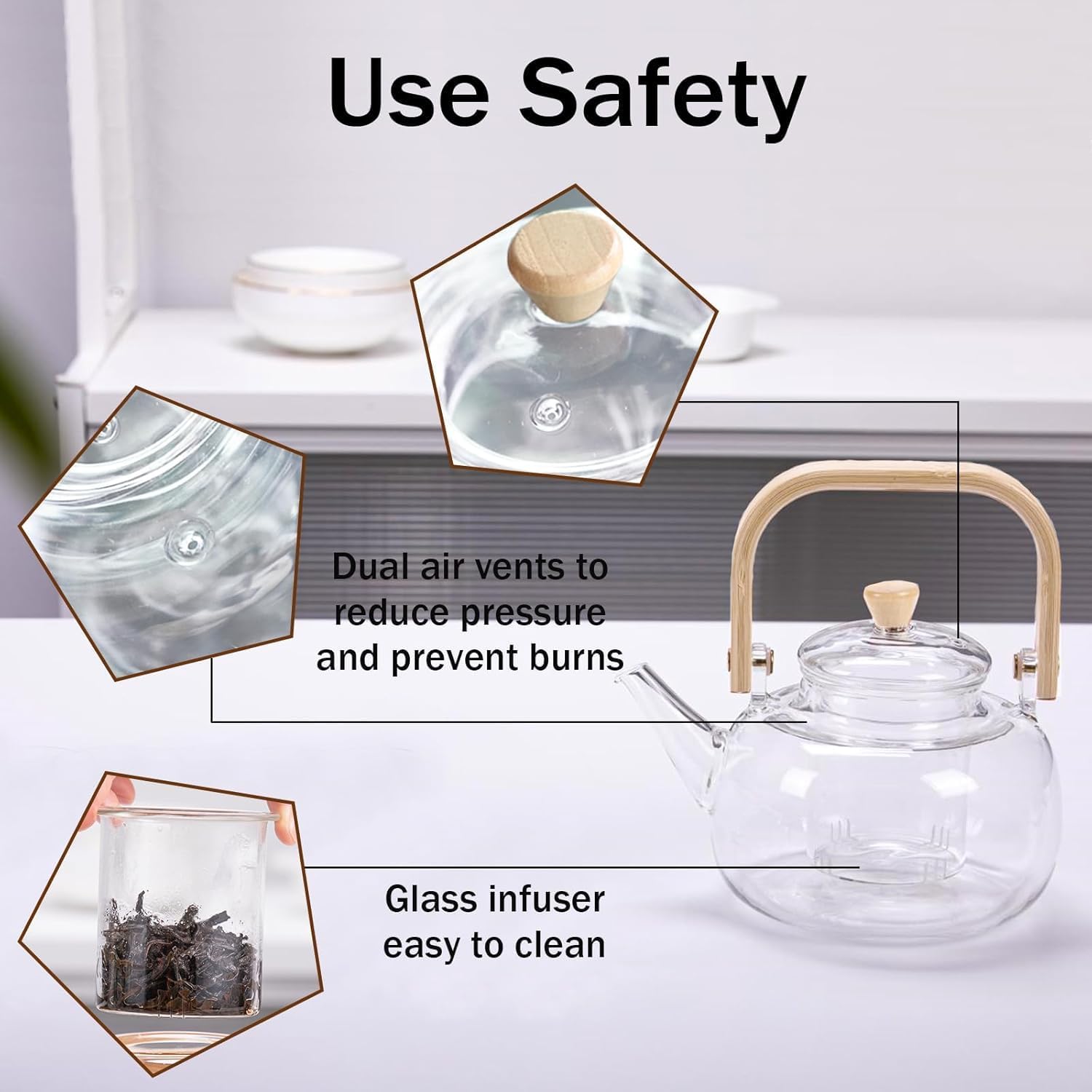 Glass Teapot with Infuser - 1 Liter -8