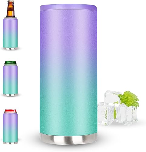 Enfriador de latas delgado, enfriador de latas delgado de 12 onzas aislado para mantener tu bebida fría, funda para soporte de latas para cervezas