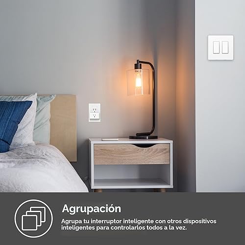 Miniatura 8 de Kasa Smart Interruptor HS200-2 de 2 bandas, un solo polo, requiere cable neutro, interruptor de luz Wi-Fi de 2.4 GHz compatible con Alexa y Google