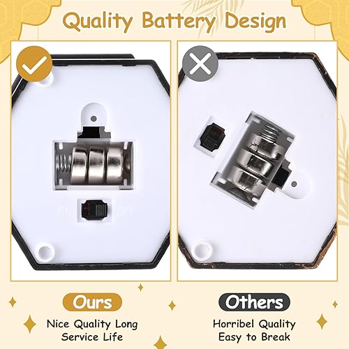 Miniatura 3 de Eid Mubarak - Faroles de plástico con vela LED parpadeante para festivales de Ramadán, decoración del hogar, festivales, regalos, pilas incluidas