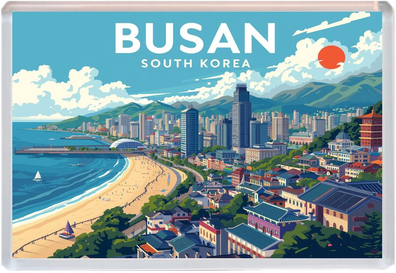 Busan - South Korea - Jumbo Artistic Fridge Magnet 96 x 67mm BBSFHM3205