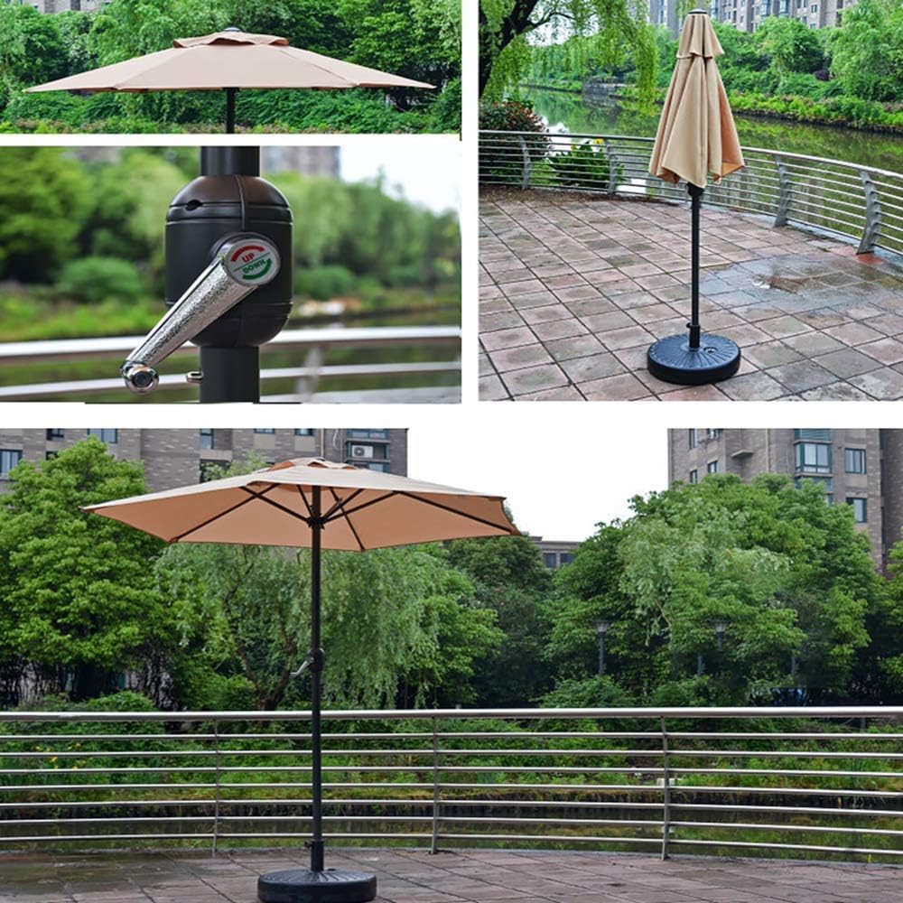 LSLYTQ 6.5ft Patio Umbrella Outdoor Table Market Umbrella with Crank Handle/6 Ribs for Garden, Lawn, Deck, Backyard,Pool good