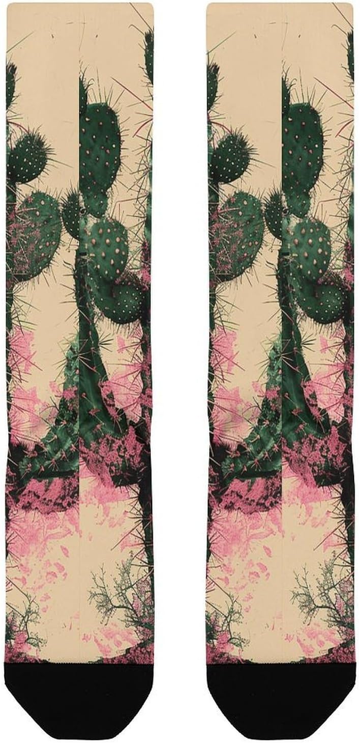 Cactus Plants Knee High Soccer Socks Moisture Wicking