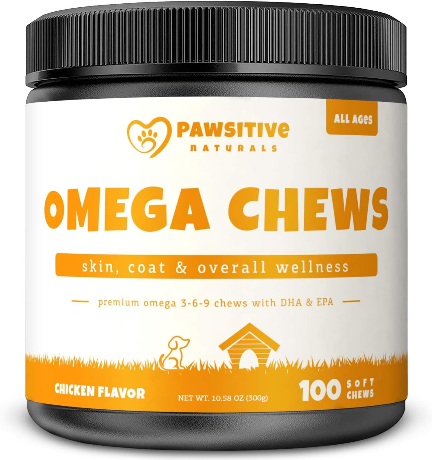Omega 3 Fish Oil for Dogs - 100 Soft Chew Bites with Omega 3 6 9 & EPA + DHA Fatty Acids for Shiny Coats & Itch Free Skin - Natural Dog…
