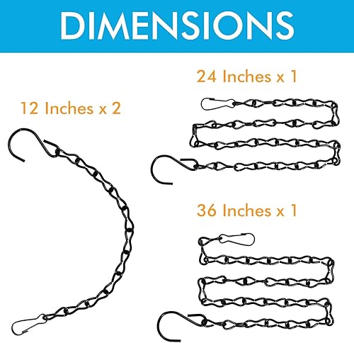 Miniatura 9 de Paquete de 4 cadenas colgantes de 36 pulgadas para comederos de pájaros, macetas, baños de pájaros, vallas publicitarias, linternas, pizarras,