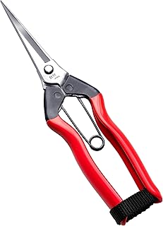 Japanese Garden Shears Long Blade 7.9" for Plants - Needle Nose Pruners with Pointed Tips - Sharp Japanese Stainless Steel Blade & Spring Loaded Handle - Made in Japan