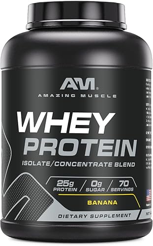 Vista 22 de Amazing Muscle - Proteína aislada y concentrada de suero de leche, 0.88 oz por suplemento de porción, sabor avellana, 2 libras (2.0 lbs) Sin OMG