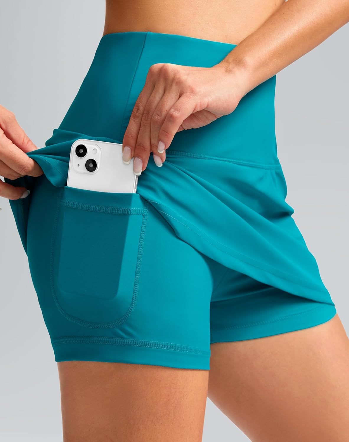 SANTINY Women's High Waisted Swim Skirt with Pocket Tummy Control Tankini Swimsuit Bathing Suit Bottoms for Women - Image 3