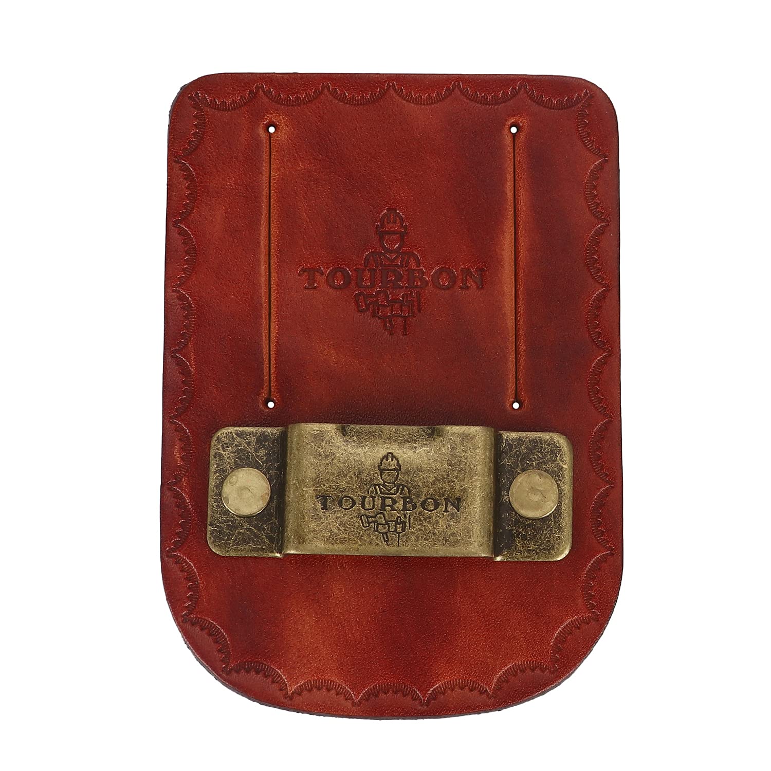 TOURBON Leather Tape Measure Holster - Red Brown