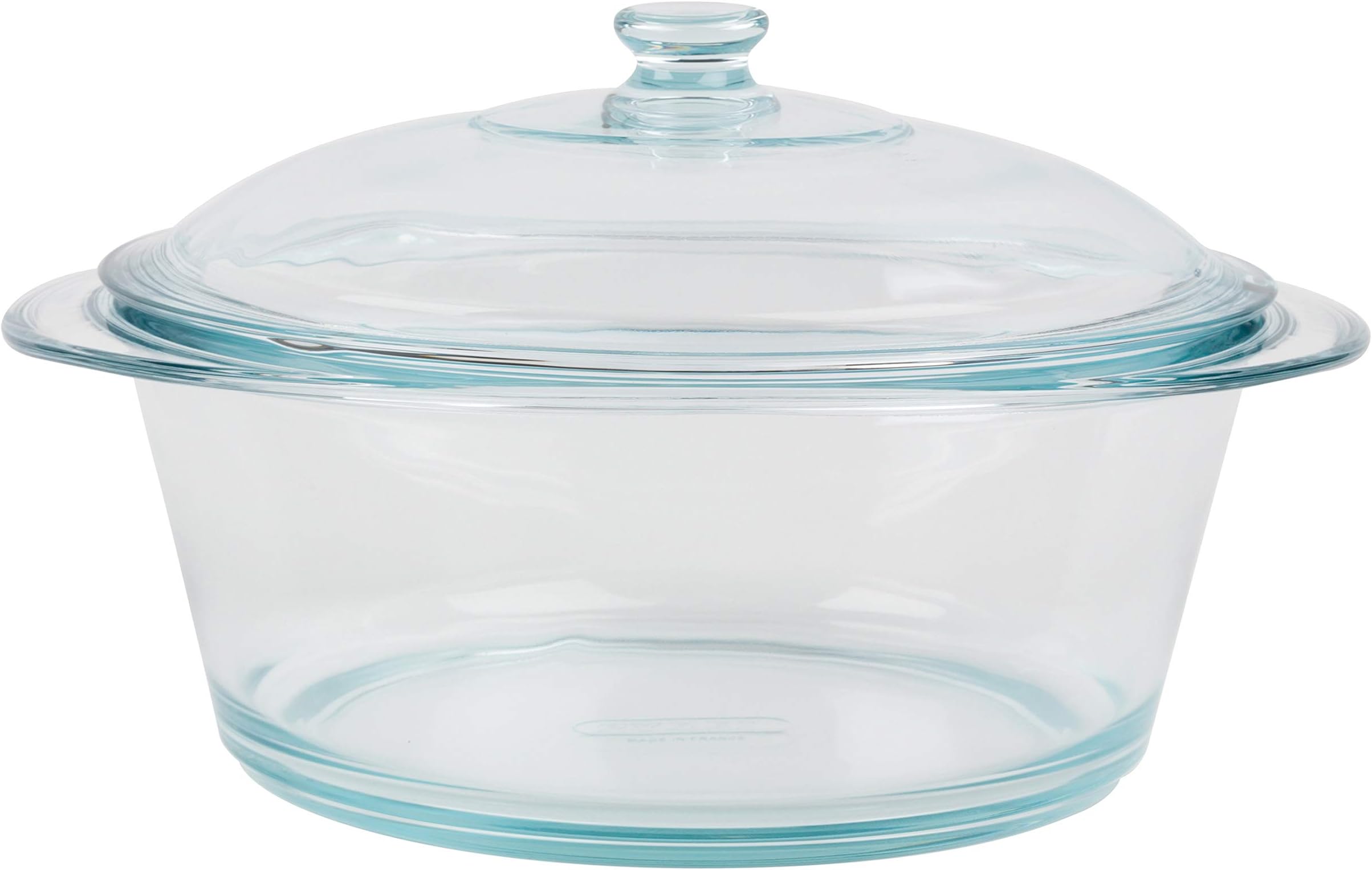 Pyrex 556A000T443 Round Casserole Dish with Lid, 3.5 L, Clear Glass, 20 Year Guarantee