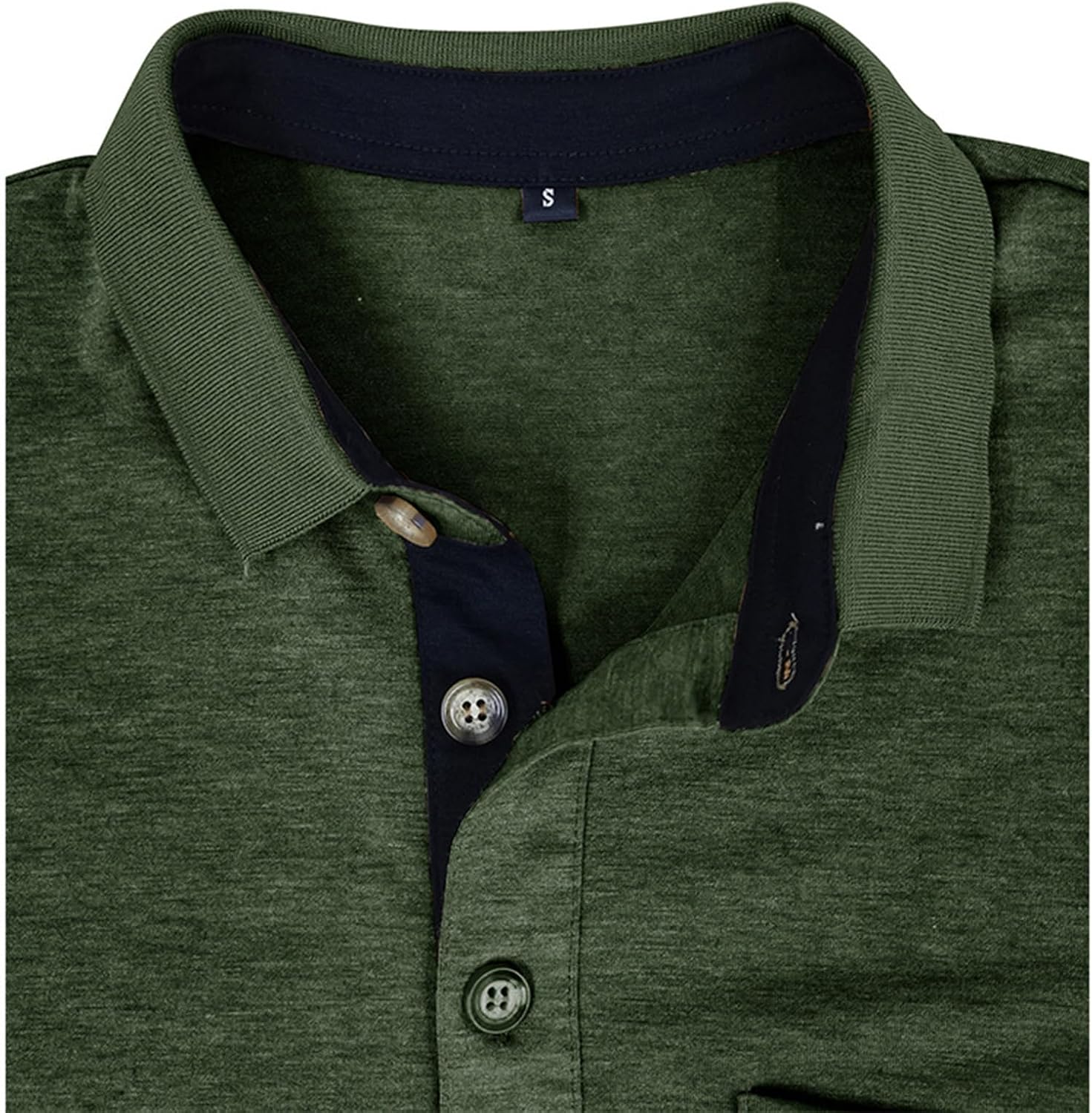 Men's Pullover Short Sleeve Polo Shirts Cotton Polo Shirt with Pockets image 5