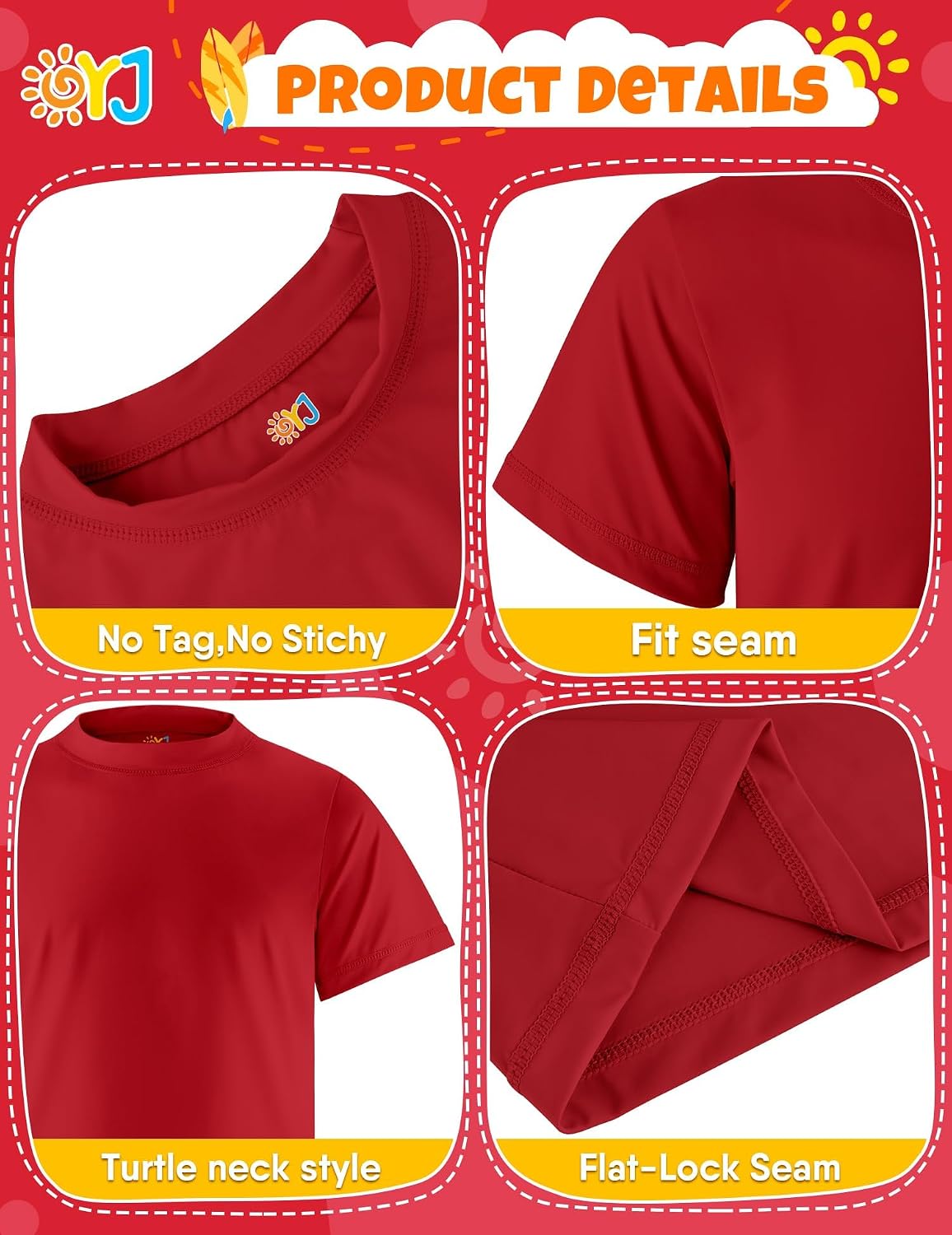 Boys Rash Guard Short Sleeve Swim Shirts UPF+ 50 Rashguard for Beach Surfing Fishing Swim Top Water Shirt Bathing Shirt for Boys 12-14Y Red