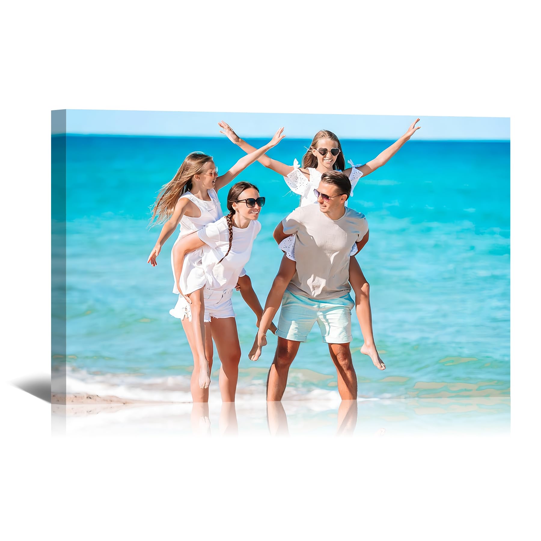 WITRN Personalised Photo Canvas Prints Custom Picture Framed Canvas Wall Art, Upload Your Photo, Personalised Gift for Women Mum Dad Couples Pets, Family Photo Canvas Home Decor 30x20 cm (12x8in) โ image 1