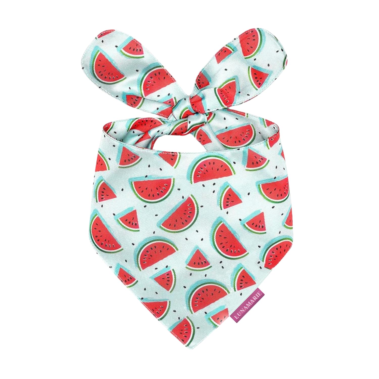 LunaMarie - Luxury Dog Bandanas - Cute Watermelon Design | Premium & Soft Fabric | 100% Handmade Custom Adjustable Shape Dual Layered Small, Medium,