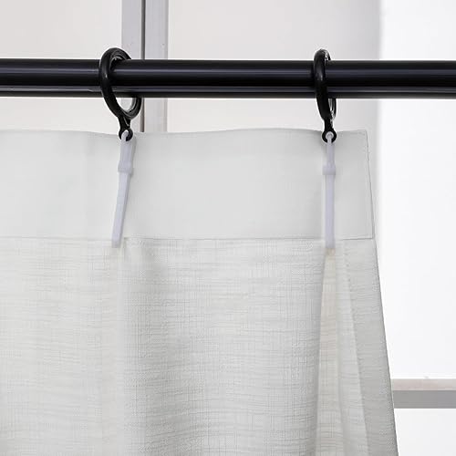 Miniatura 3 de Cortina plisada natural de lino para oscurecer la habitación, cortina para sala de estar, panel de tratamiento de ventana (2 paneles, 25 pulgadas de