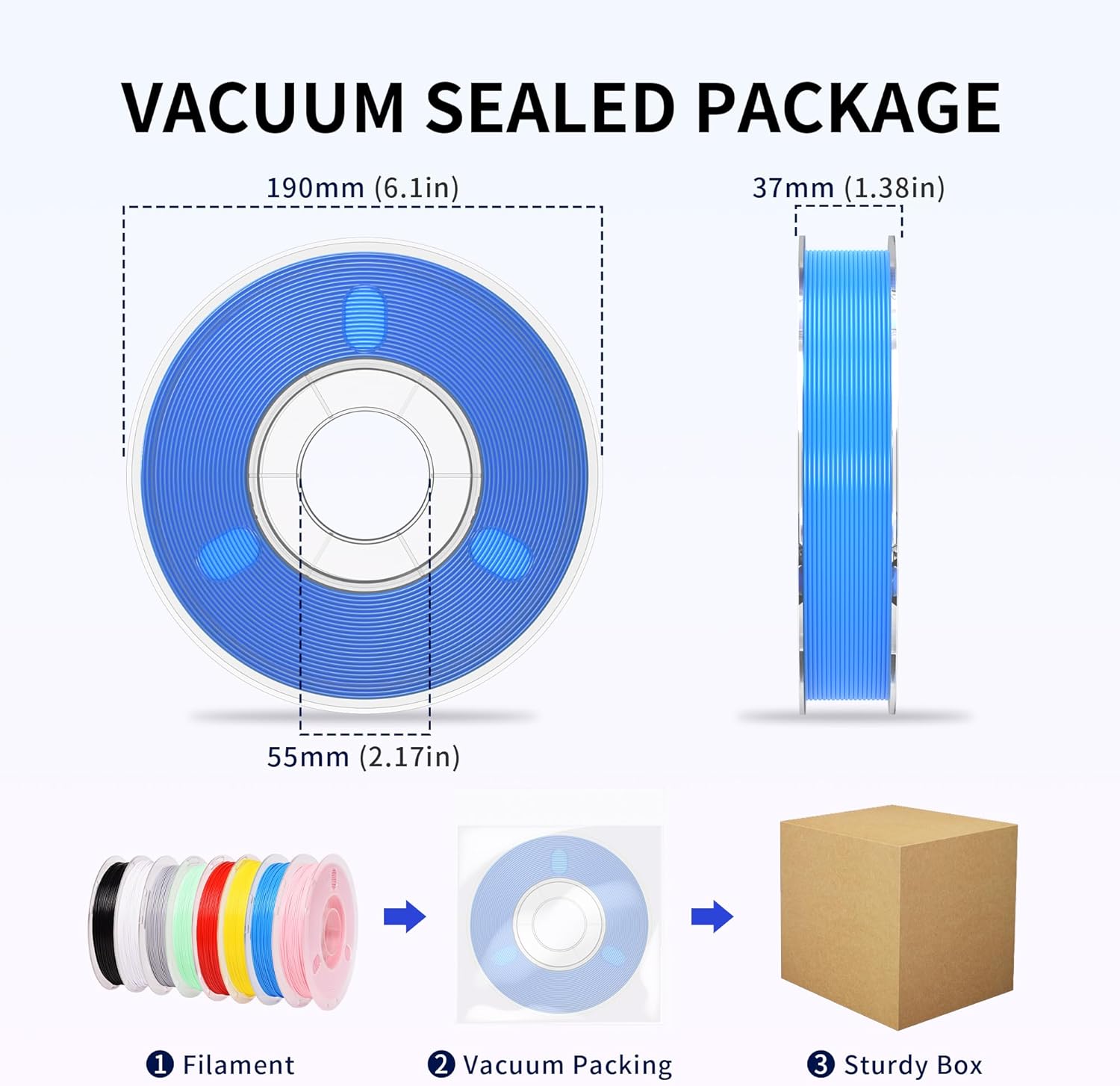 RAMBERY 500gx8 PLA+ Filament Bundle 1.75mm, 8 Colors PLA Plus 3D Printing Filaments Dimensional Accuracy +/- 0.02mm, 8 Pack 500g Spools, Black/White/Red/Yellow/Gray/Blue/Pink/Mint Green