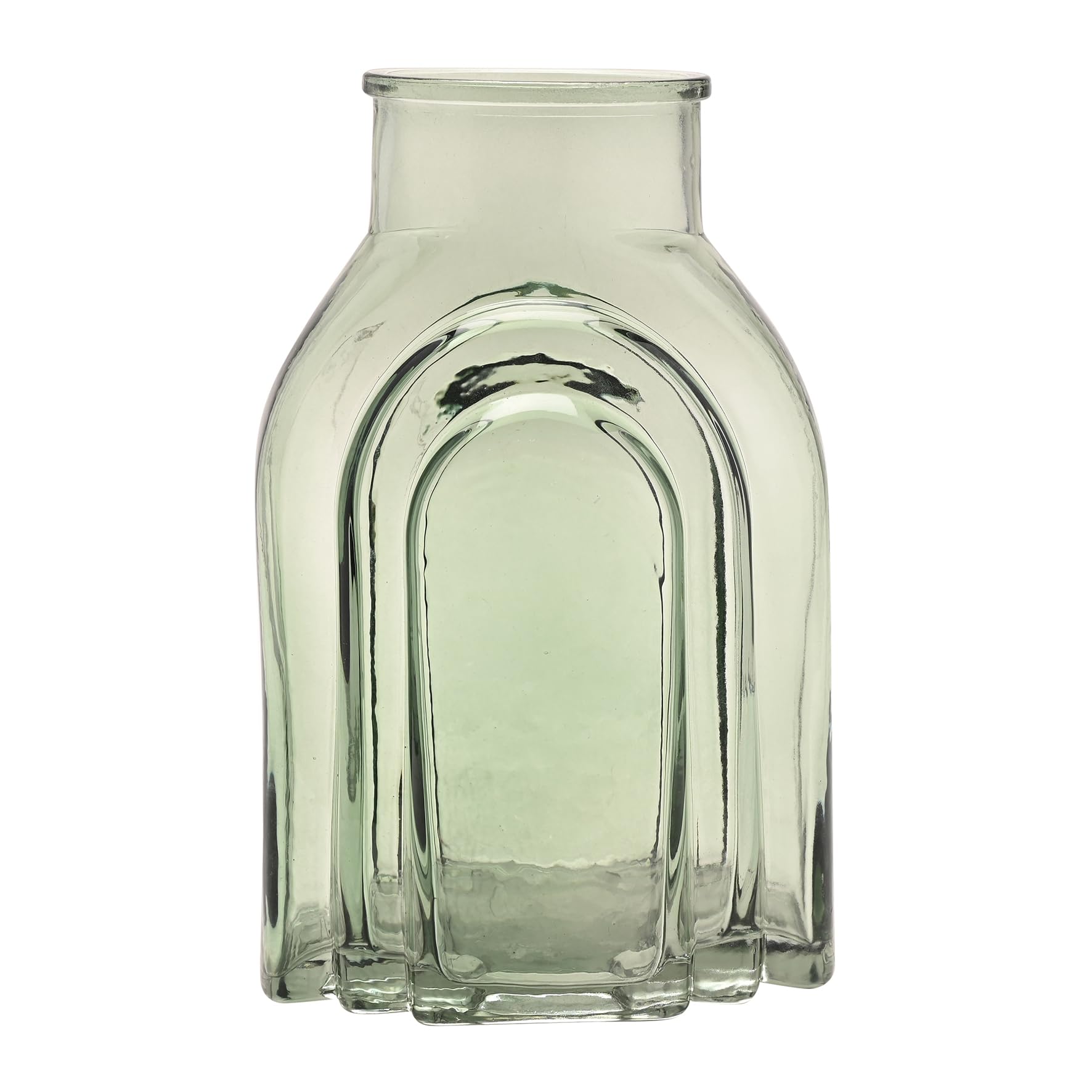 Hestia Dark Green Glass Vase – Tall Modern Cylindrical Vase with Wide Neck, Perfect for Fresh Flowers, Dried Botanicals, and Contemporary Home Décor - H: 30cm x W: 13cm.