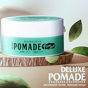 Hairplexx Pomade for Men & Women Strong Hold, Low Shine, Non-Greasy, No Flakes Edge Control & Flyaway Tamer, Slick Back & Side Part Styling Paraben-Free, 2.7 fl oz