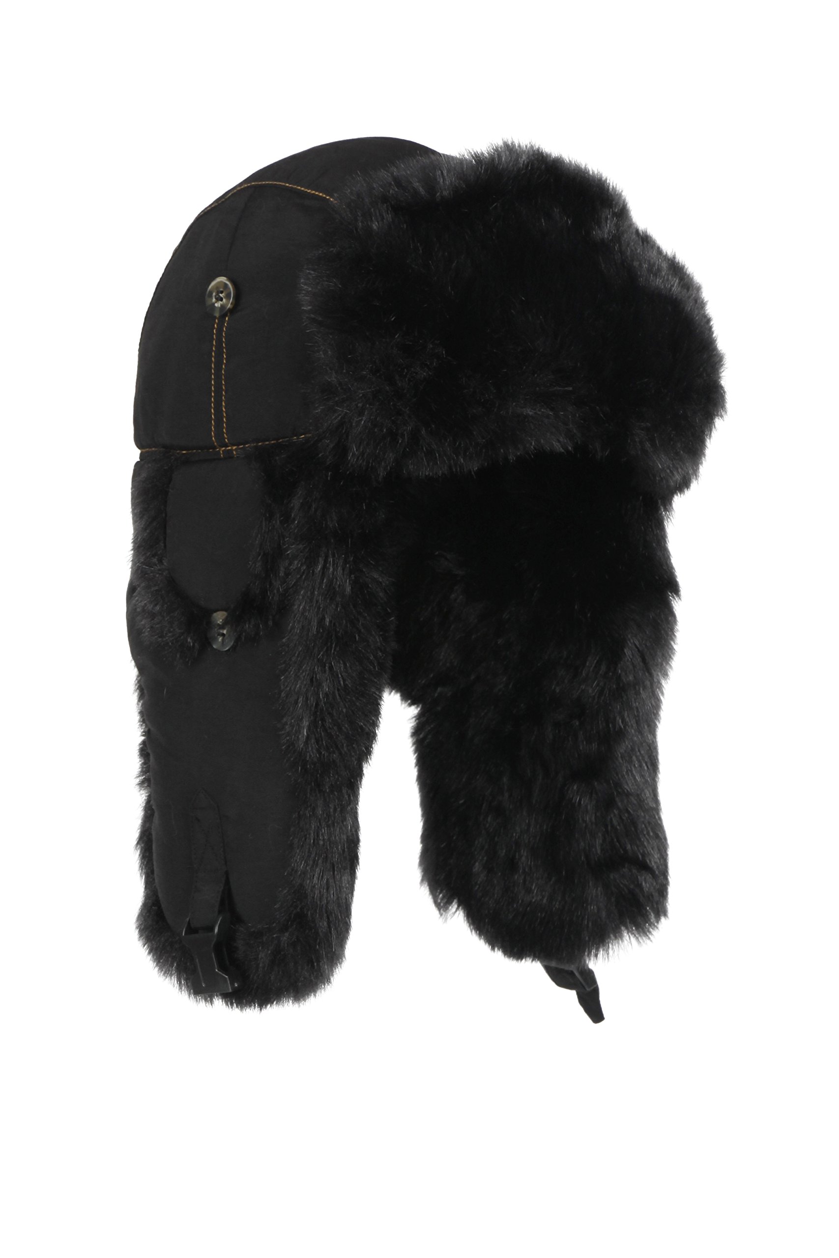 Amazon.com: Mad Bomber Womens Bomber Hat - Ladies Black Faux Fur
